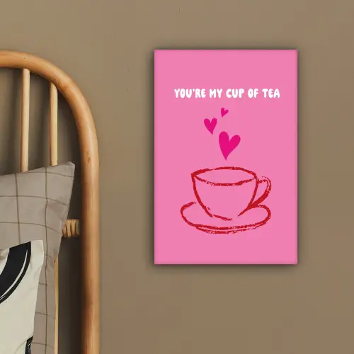 Thee - Roze - Valentijn - Tekst canvas 2cm klein -sfeer3