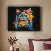Kat - Graffiti - Kleurrijk - Wafel - Eten Textielframe - compleet frame klein -sfeer1