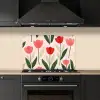 Tulpen - Modern - Roze keuken achterwand spatscherm klein -sfeer1