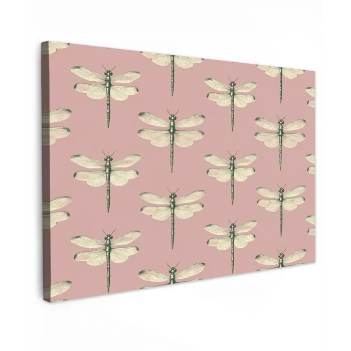 Lillibellen - Patroon - Roze Tuinposter op houten frame 2 cm dik klein 845 -3d