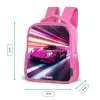 Roze raceauto flitst door neonlicht Kinderrugzak - Roze middel -productfoto_formaten