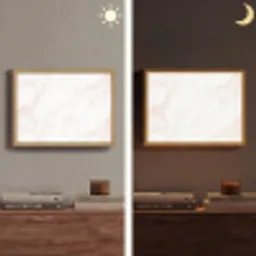 Zalmroze - Marmer - Aders Light Box met batterij (Wandlamp) middel 907 -sfeer3