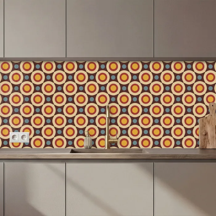 Retro - Vintage - Design - Cirkel keuken achterwand 2 middel 871 zz_3dshopping