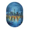 Skyline Toronto - Water - Stadslichten - Toren Wandcirkel Ovaal Forex klein -3d