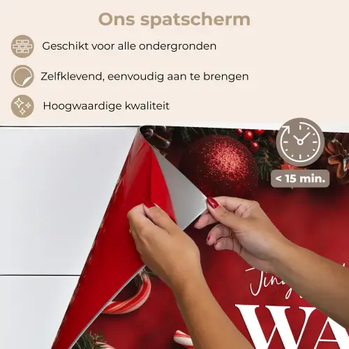 Kerst - Quote - Rood - Kerstballen keuken achterwand spatscherm klein -spatscherm_NL