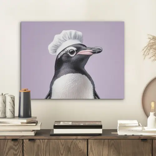 Pinguïn - Koksmuts - Lief - Paars PET vilt klein -sfeer1