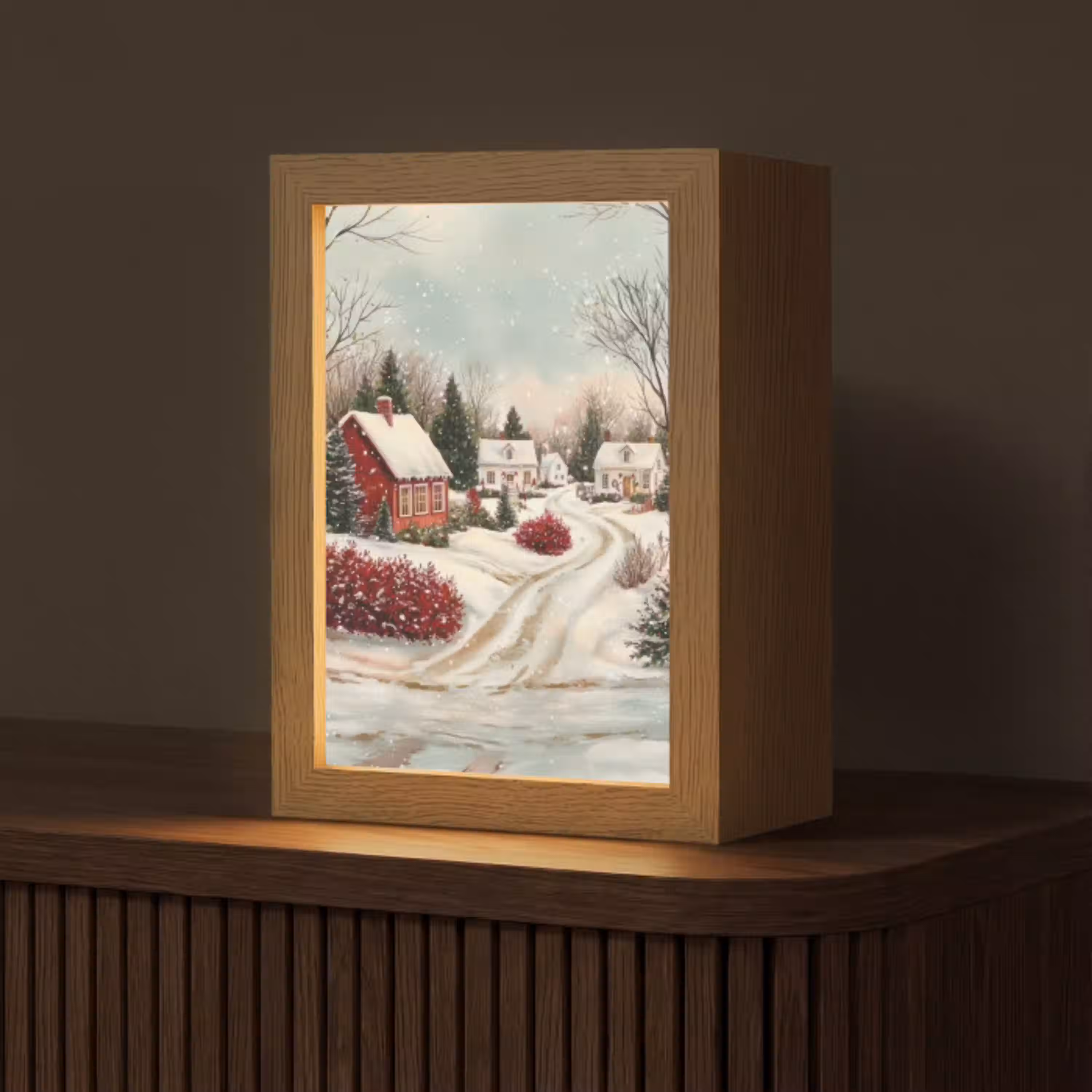 Kerstsfeer - Landelijk - Rood Light Box met kabel (Tafellamp) klein -z3d_website