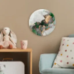 Marmer - Goud - Groen - Luxe Wandcirkel kunststof plaat 5mm dik klein -tsfeer1_kind