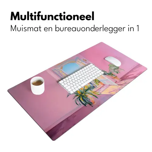 Roze - Buiten - Verf Muismat XXL klein -sfeer4
