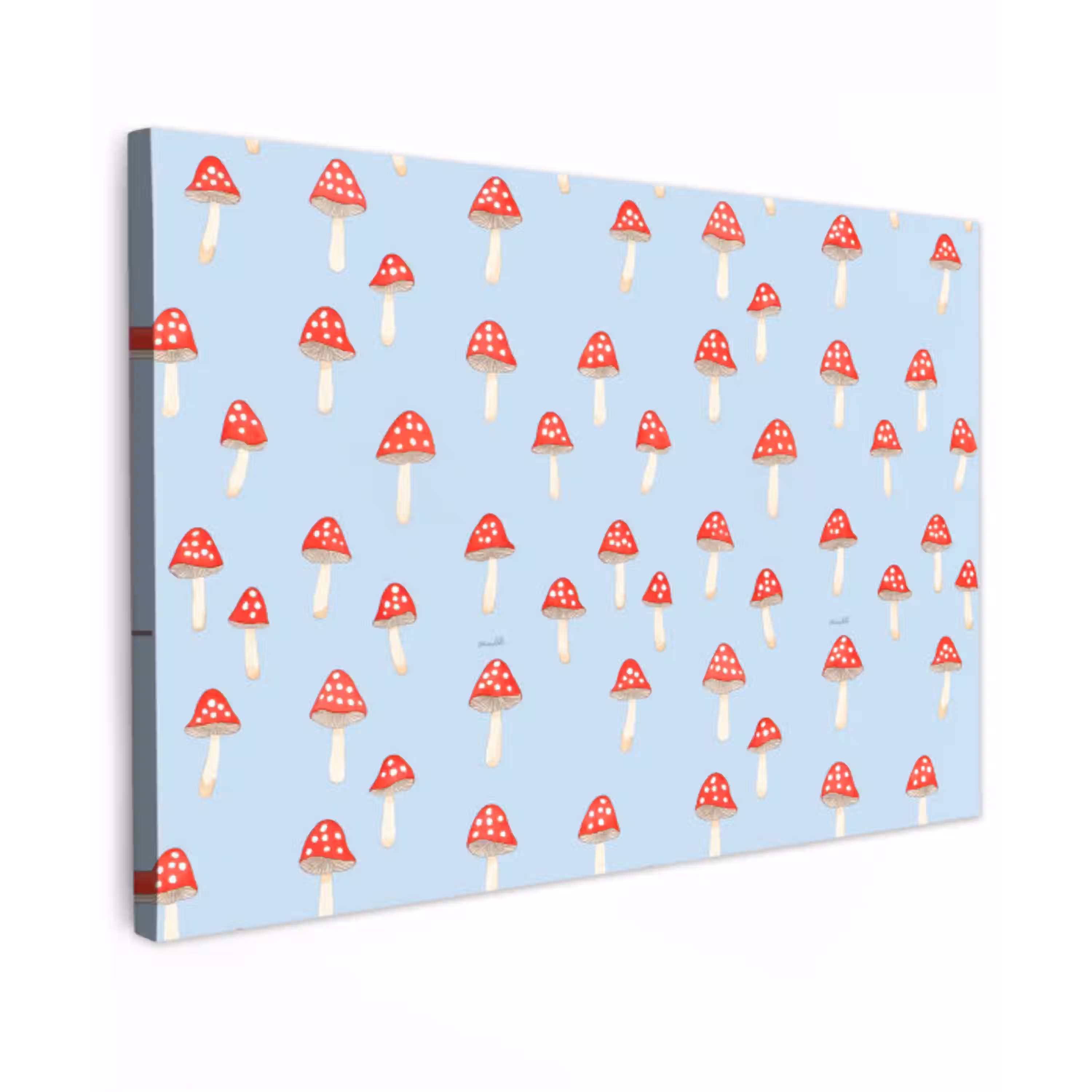 Paddenstoel -Sprookje - Blauw Tuinposter op houten frame 2 cm dik klein 845 -3d