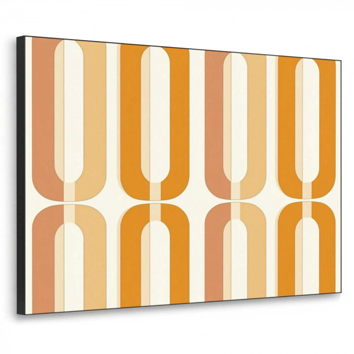 U-vorm - Retro - Oranje Textielframe zwart klein 947 -3d