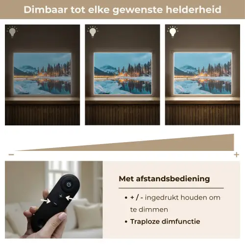 Winterlandschap - Natuur - Huis - Bergen - Sneeuw Light Box met batterij (Wandlamp) middel -USP_dimbaarNL