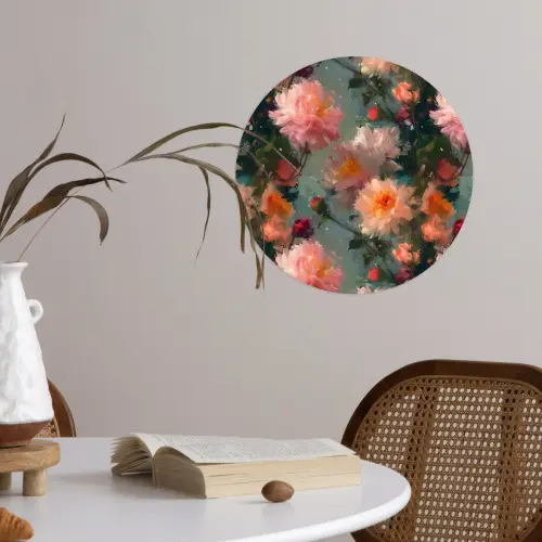 Dahlia - Bloemen - Patroon Wandcirkel behangsticker klein 186 -sfeer3