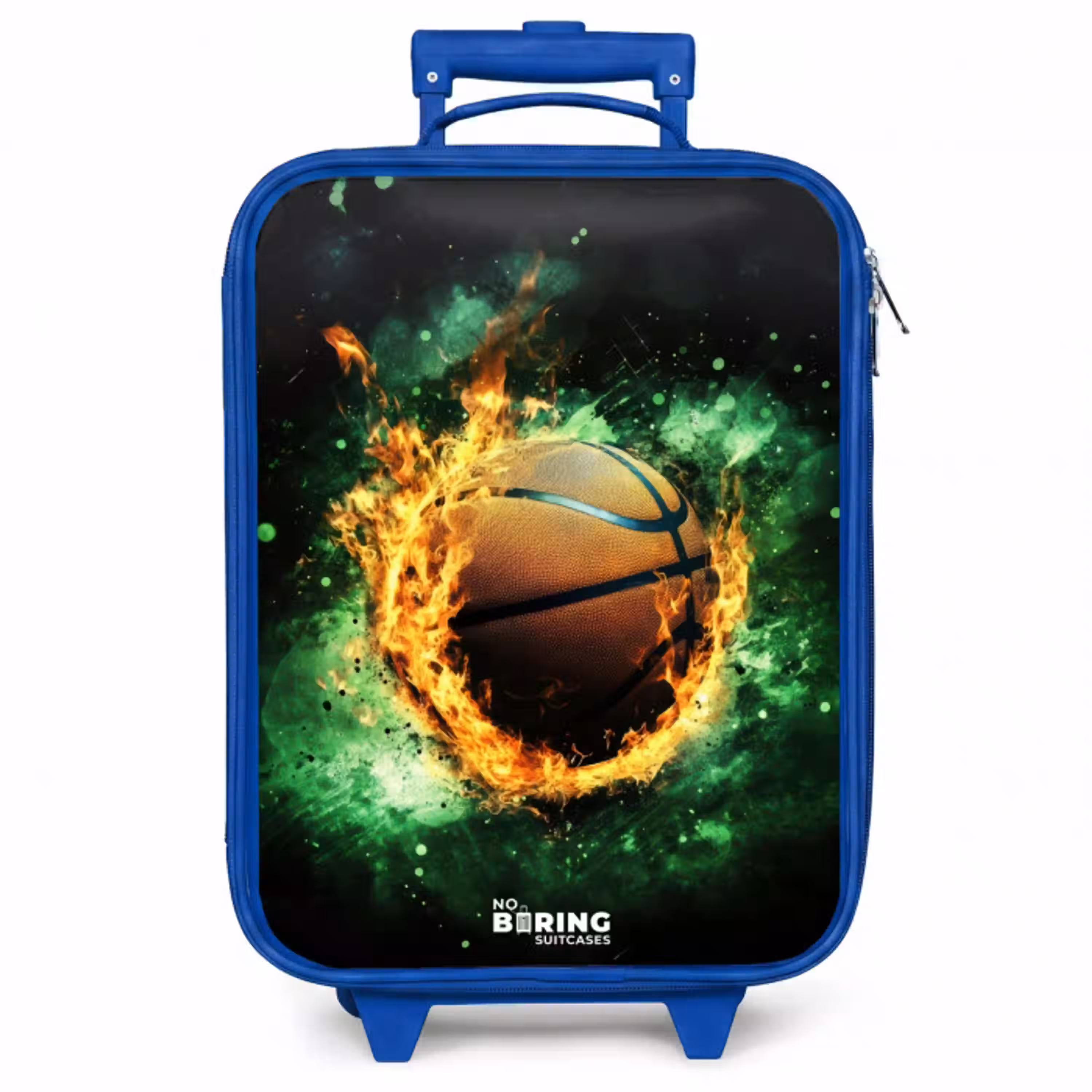 Basketbal in vlammen en explosieve energie Kinderkoffer - Blauw klein -zzz_website3d