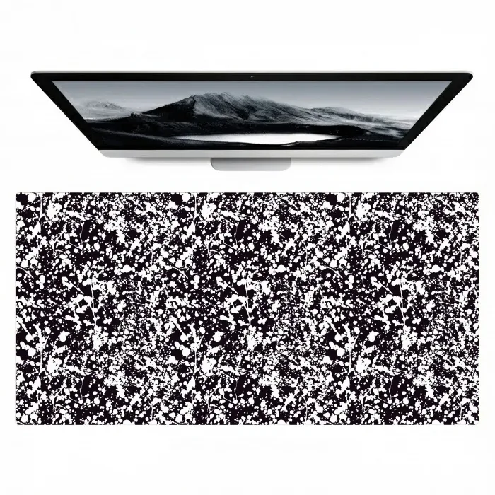 Spat - Stippen - Zwart - Wit Muismat XXL klein 681 -zzz3d