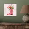 Cowboylaarzen - Roze - Boeket - Bloemen plexiglas 5mm klein -sfeer3