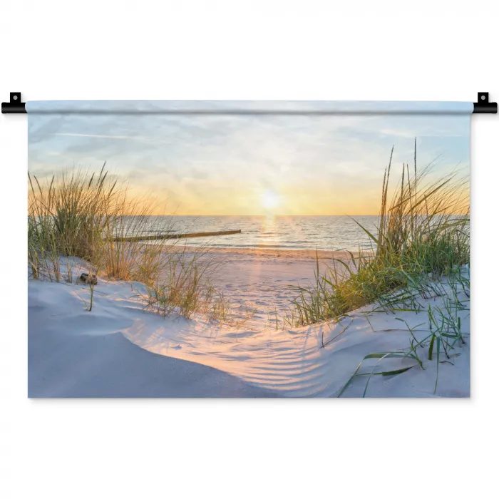Strand - Zon - Duin - Gras - Zand - Horizon Wandkleed katoen klein -zz3d