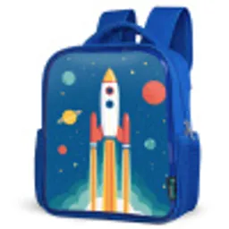 Raket - Planeten - Ruimte Kinderrugzak - Blauw middel -schuin