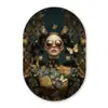 Vrouw - Bladeren - Goud - Vlinders Wandcirkel Ovaal Forex klein -3d