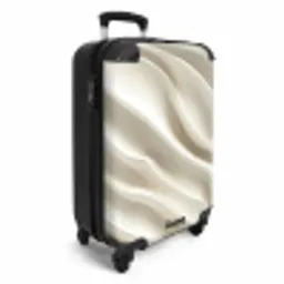 Diagonaal - Golven - Crème NBS - Handbagage koffer - Volwassenen Unisex middel -productfoto_3d