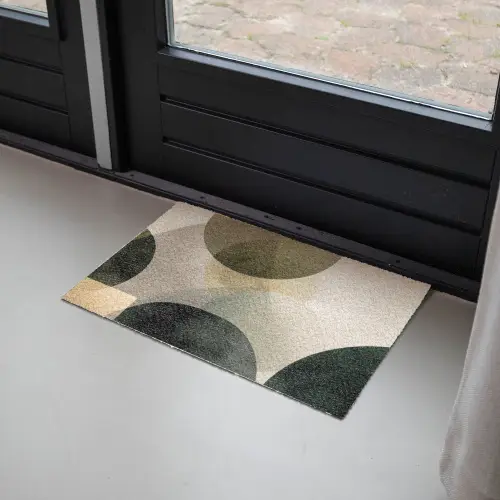 Vlakken - Abstract - Beige - Cirkels Deurmat klein -sfeer2