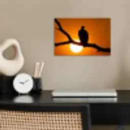 Gier - Tak - Zon - Oranje poster papier klein -sfeer1