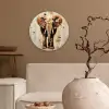 Olifant - Slurf - Mozaïek - Abstract Wandcirkel plexiglas klein -sfeer1