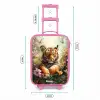 Tijger in bloemenveld met vlinders en zonlicht Kinderkoffer - Roze klein -productfoto_formaten