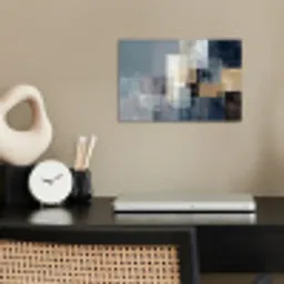 Rechthoeken - Abstract - Blauw poster papier klein -sfeer1