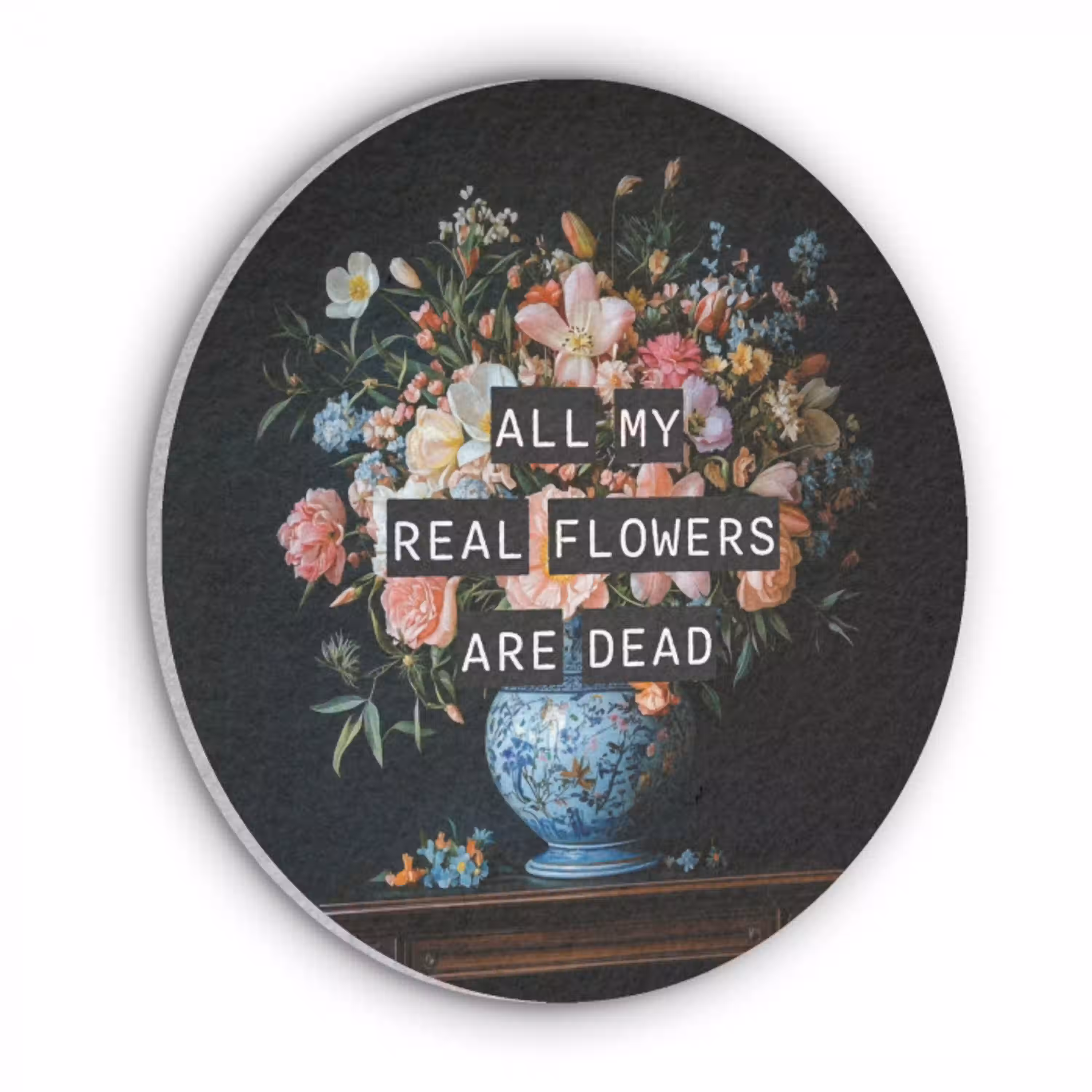 Bloemen - Art - Pastel - Quotes Akoestische PET Vilt - Rond klein -3d