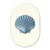 Ribbels - Blauw - Schelp Wandcirkel Ovaal Forex klein -3d