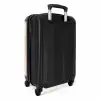Gele monstertruck op een beige achtergrond NBS - Handbagage koffer - Volwassenen Unisex middel -achterkant