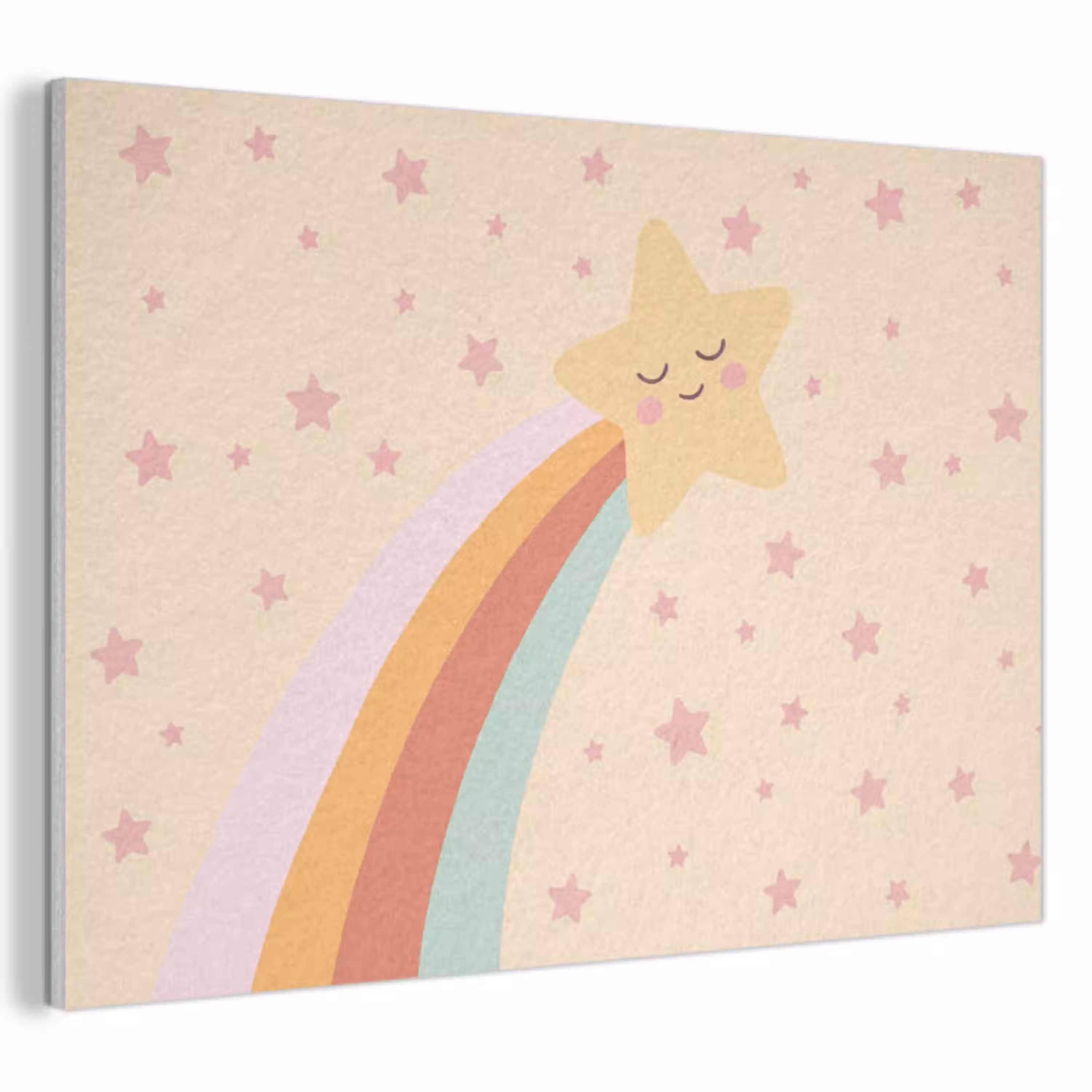 Ster - Regenboog - Nacht - Illustratie - Pastel PET vilt klein -3d