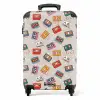 Retro disco cassettes patroon diverse kleuren NBS - Handbagage koffer - Kinderen Unisex middel -productfoto_recht