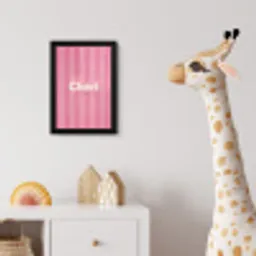 Gestreept - Roze - Chéri fotolijst zwart zonder passe partout klein -usfeer4_kinderkamer