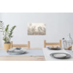 Jungle - Tropisch - Natuur -Vintage - Beige Muursticker klein -eettafel