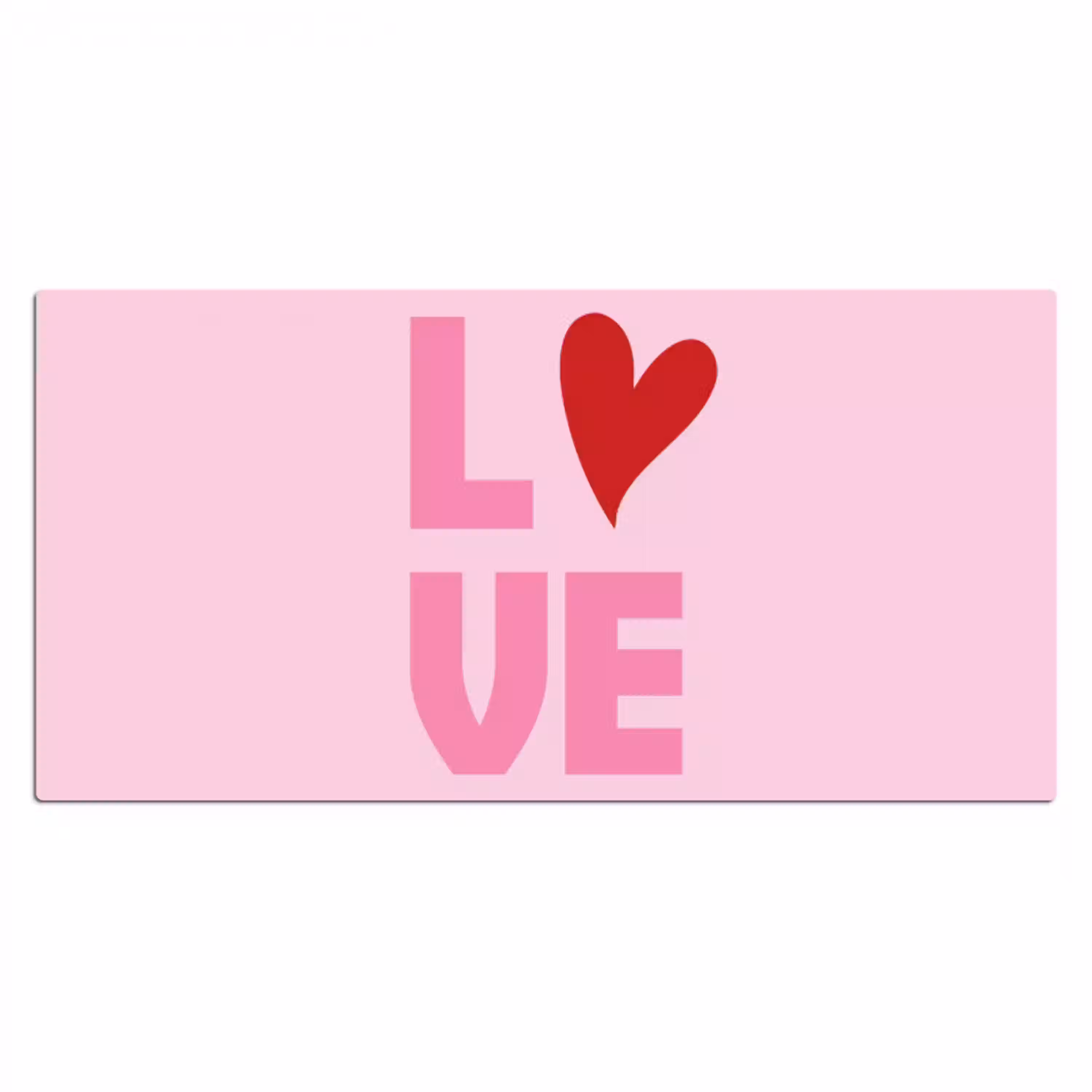 Love - Roze - Hart - Valentijn Muismat XXL klein -3d_leeg