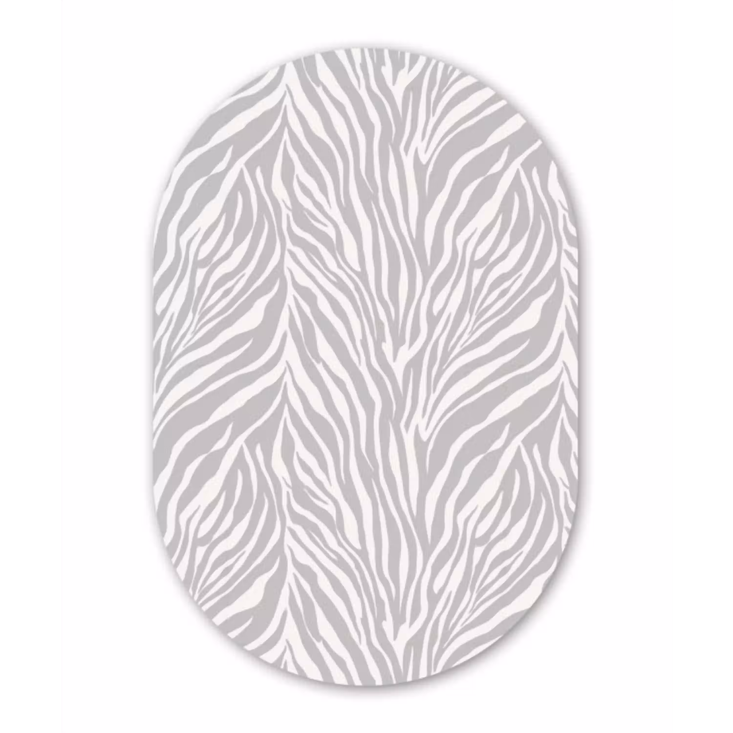 Zebra - Motief - Grijs Wandcirkel Ovaal Aluminium middel 839 -3d