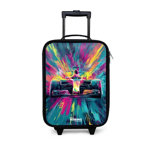 Raceauto - Explosie - Kleurrijk - Abstract Kinderkoffer - Zwart klein -3d