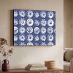 Borden - Floraal - Blauw Textielframe zwart klein 947 -sfeer3
