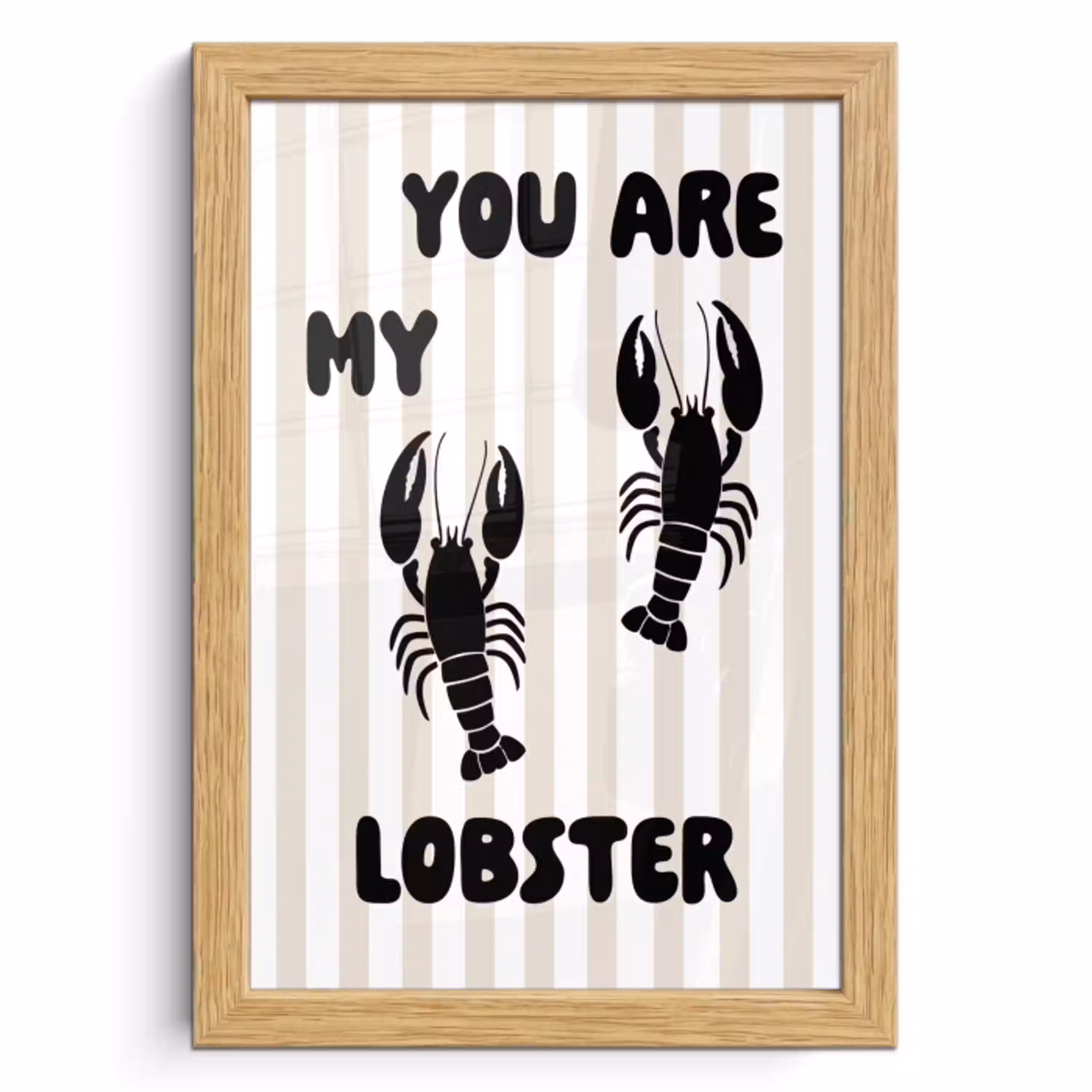 Lobster - Beige - Minimalistisch fotolijst eiken zonder passe partout klein -3d