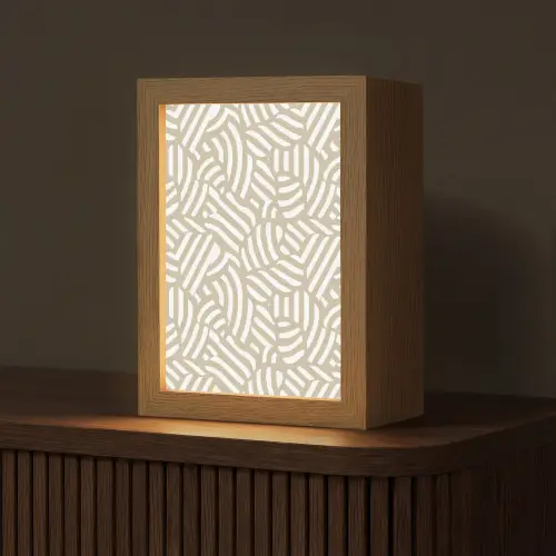 Abstract - Modern - Beige Light Box met kabel (Tafellamp) klein 925 -z3d_website