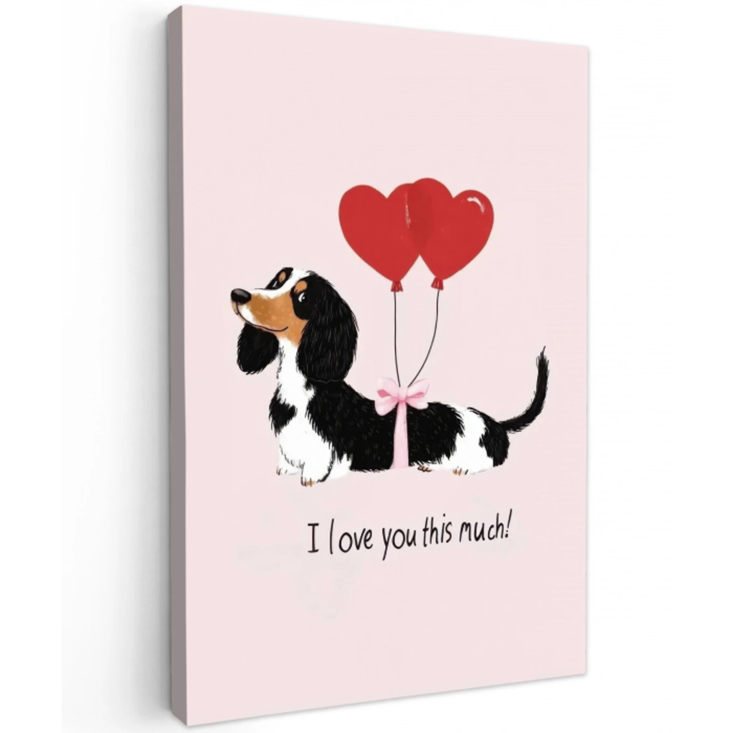 Hond - Teckel - Valentijn - Love canvas 2cm klein -z3d