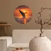 Walvis - Zon - Zee Wandcirkel behangsticker klein -sfeer1