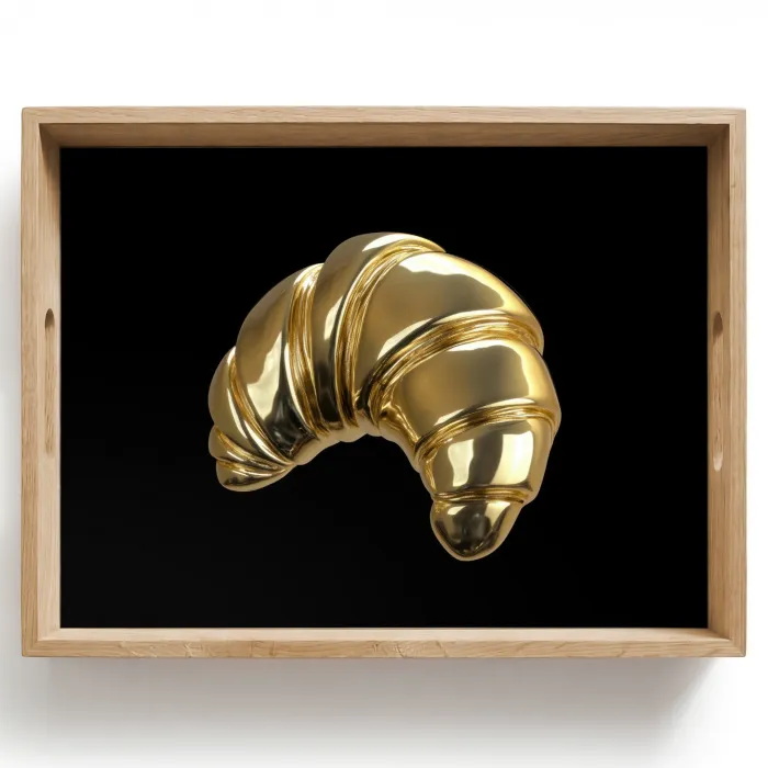Croissant - Brood - Goud - Zwart Dienblad Rechthoek middel -z3d_shopping