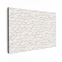 Schubben - Wit - Elegant Tuinposter op houten frame 2 cm dik klein 845 -3d