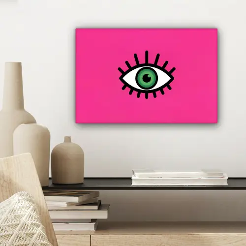Minimalistisch - Oog - Roze canvas 2cm klein -sfeer6