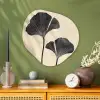 Bladeren - Minimalistisch - Zwart Wandcirkel Organisch Plexiglas middel -sfeer2