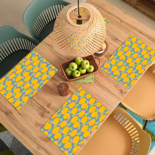 Sinaasappels - Bladeren - Kleurrijk Placemat vinyl groot 368 -zzsfeer5_Kitchenyeah-website