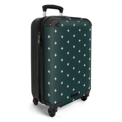 Patronen - Plus patroon op grijsblauw NBS - Handbagage koffer - Kinderen Unisex middel -productfoto_3d